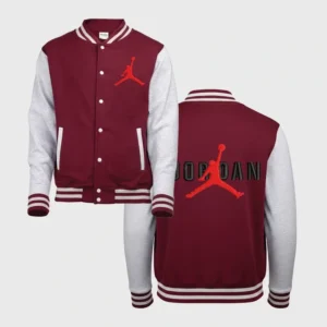 Custom Embroidered Brownish-Red Varsity Jacket