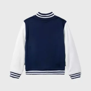Custom Embroidered Blue-White Varsity Jacket