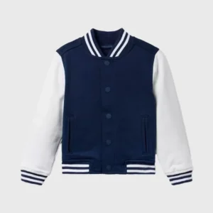Custom Embroidered Blue-White Varsity Jacket