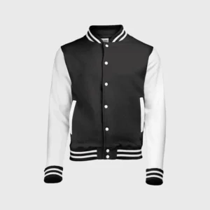 Custom Embroidered Black-White Varsity Jacket