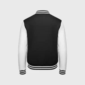 Custom Embroidered Black-White Varsity Jacket
