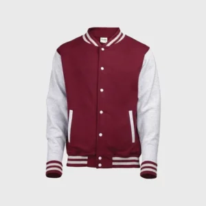 Custom Embroidered Brownish-Red Varsity Jacket