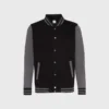 Custom Embroidered Gray-Black Varsity Jacket