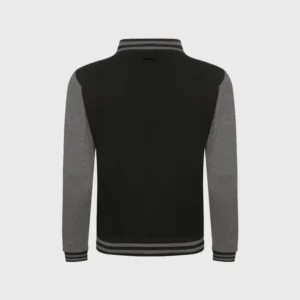 Custom Embroidered Gray-Black Varsity Jacket