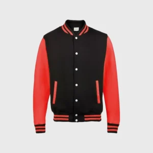 Custom Embroidered Orange-Black Varsity Jacket