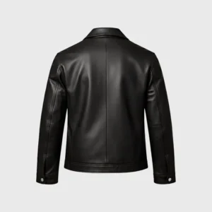 Custom Embroidered Black Leather Jacket