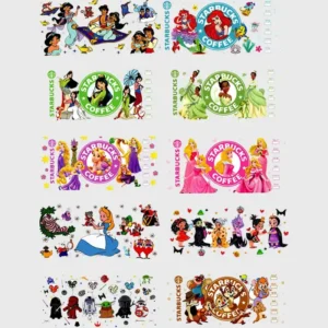 Cartoon Coffee Theme UV DTF Sticker