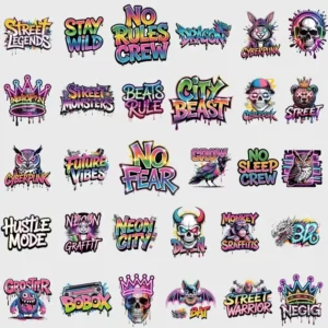 Neon Style UV DTF Sticker