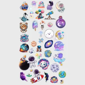 Space & Galaxy Theme UV DTF Sticker