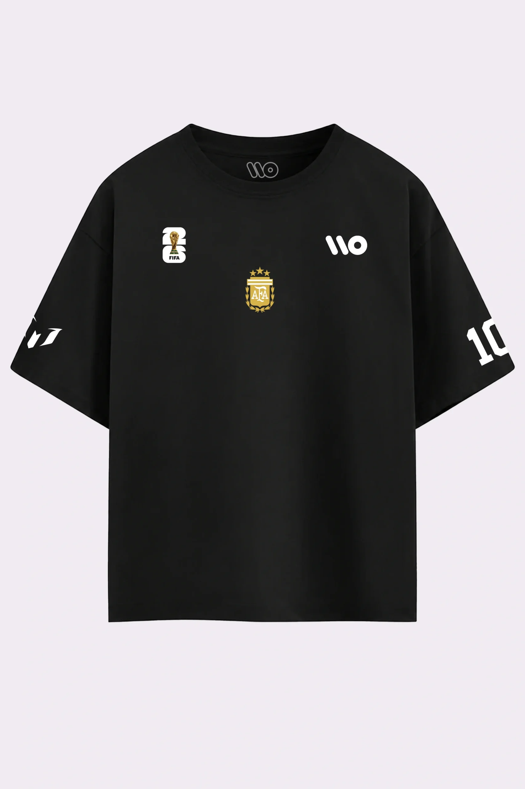 Lionel Messi Graphic Printed Black Drop Shoulder T-Shirt