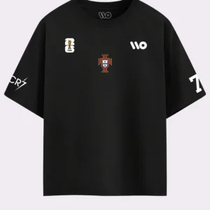 Black Cristiano Ronaldo The Last Dance Graphic Oversized T-Shirt